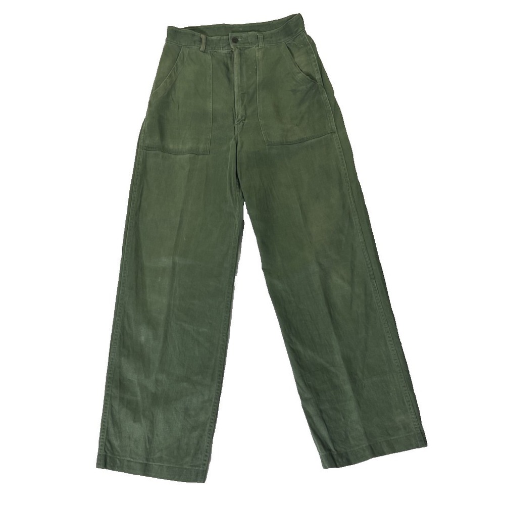 Vintage 50s OG 107 Military Sateen Baker Trousers Type 1 Pants USA 30x30.5